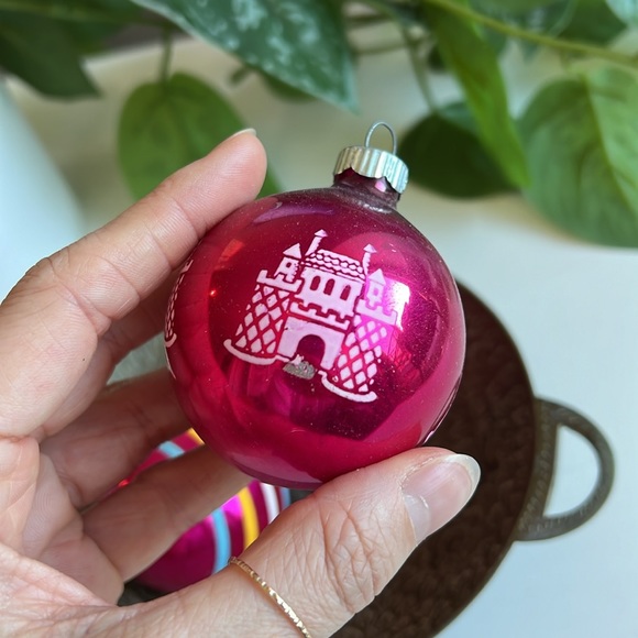 Vintage Holiday Vintage Pink Shiny Brite Christmas Ornaments Set Of